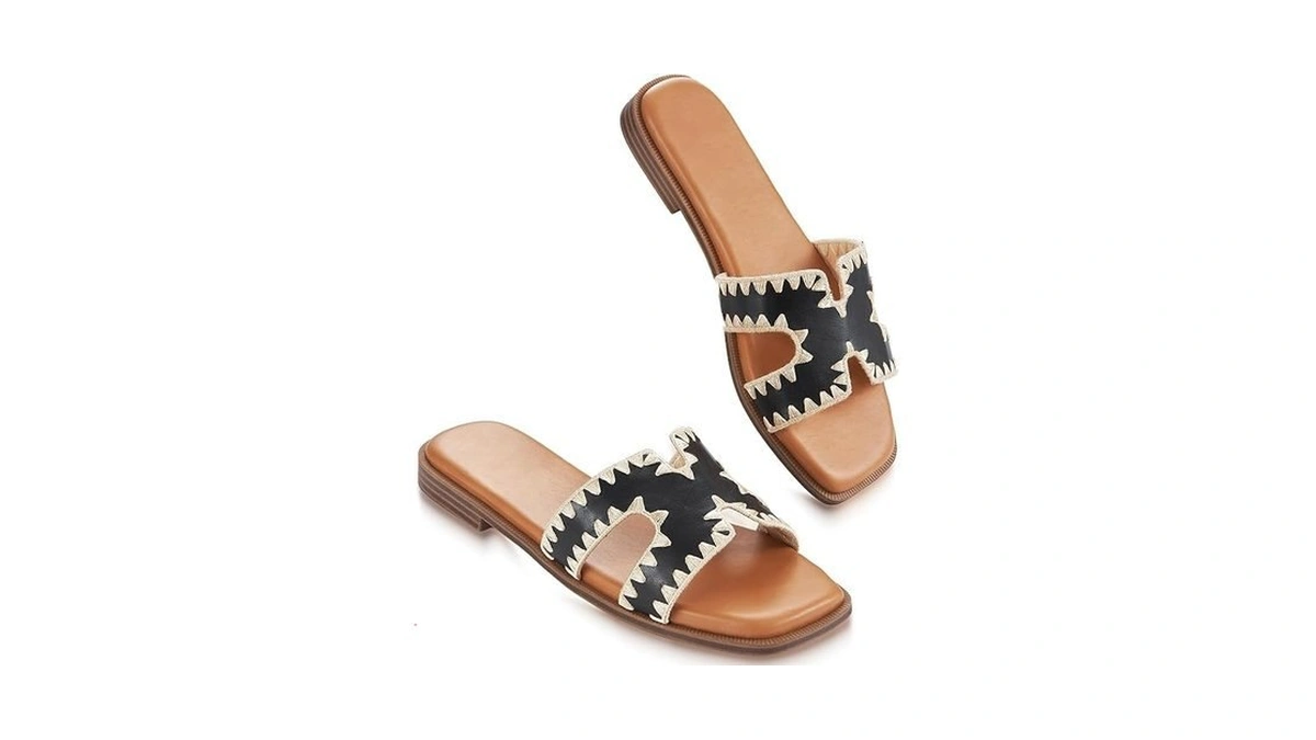 Kenmitdy Womens Sandals Slip On Fashion Flat Sandals Soft Memory