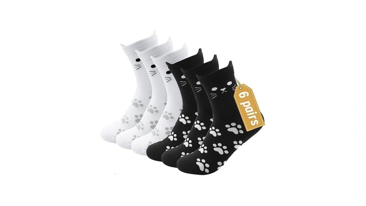Nkmoos White Womens Cotton Socks Size 9-11 Thin Colorful Animal