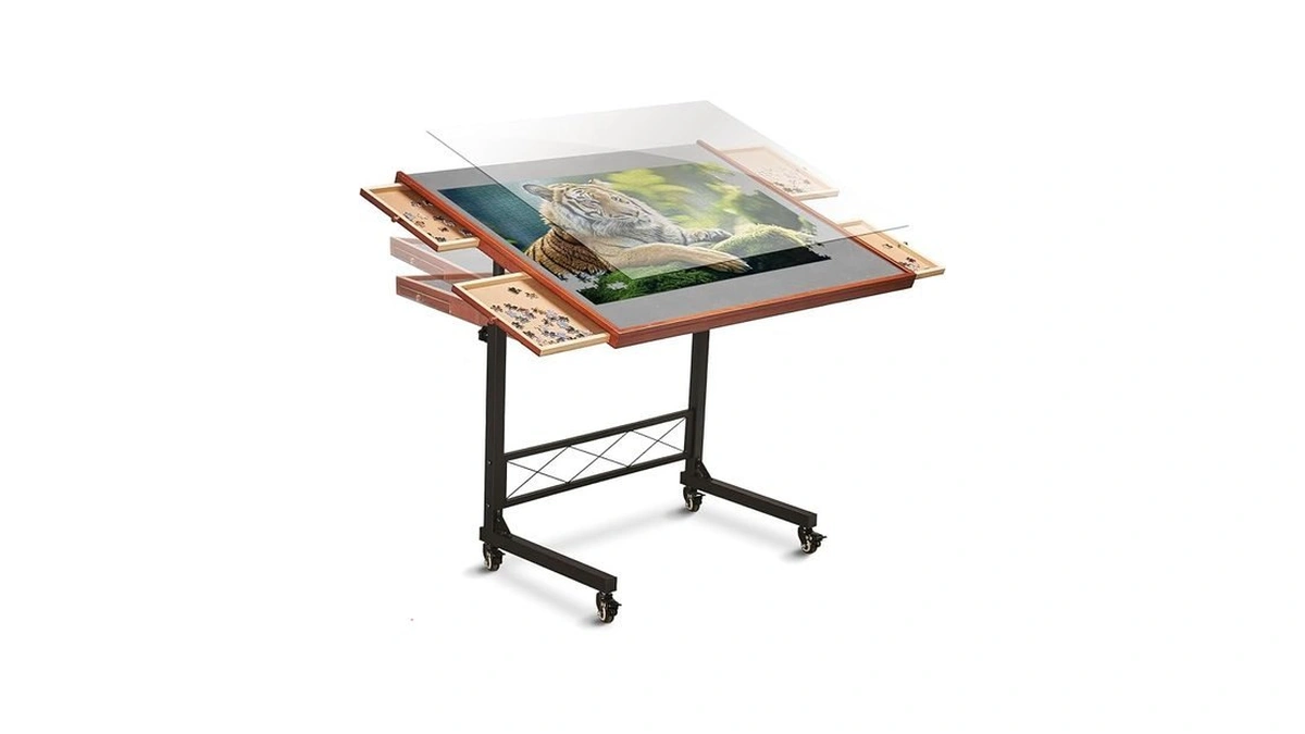 Joyberri Jigsaw Puzzle Table With Drawers – Adjustable Height, All