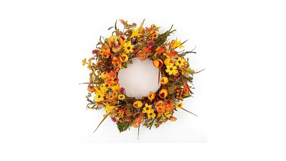 Yawwind 18 Inches Fall Wreaths For Front Door Rustic Autumn