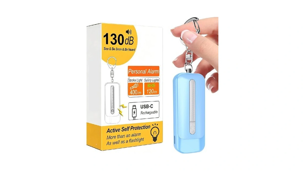 Peakfire Personal Alarm For Women, Rechargeable With Safety Lights &