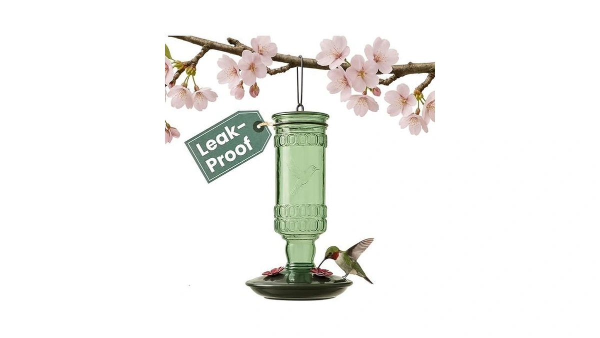 Perky-pet Glass Bottle Hummingbird Feeder - Outdoor Garden Décor Humming