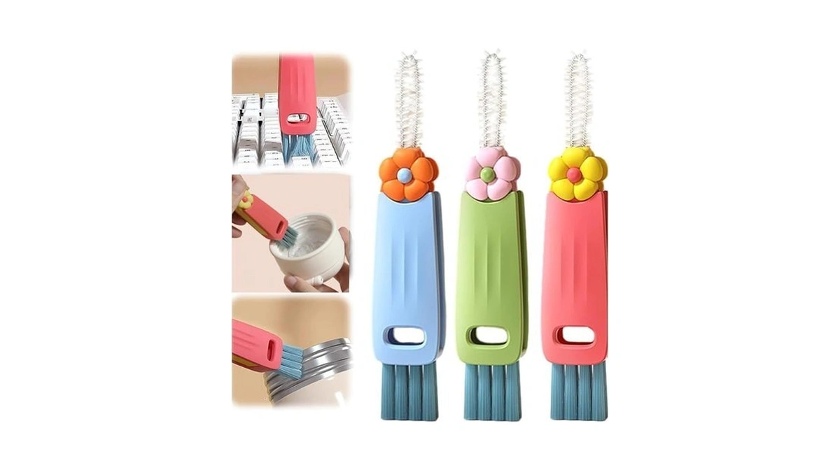 3 In 1 Cup Lid & Crevice Cleaning Brush -