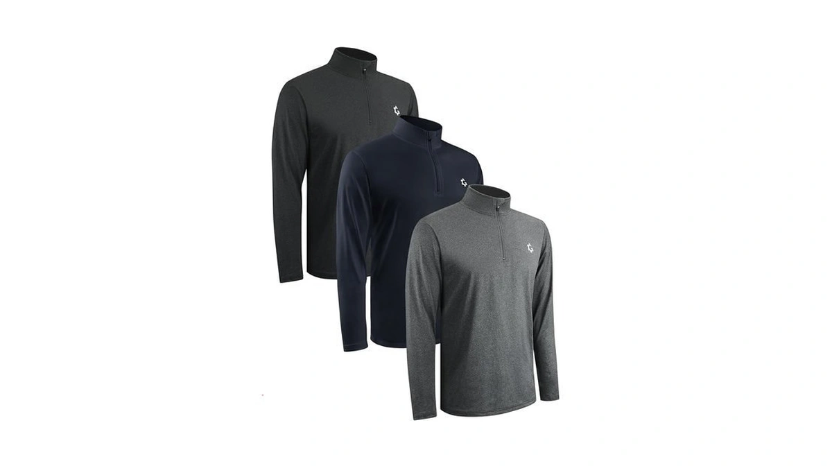 3pack Quarter 1/4 Zip Pullover Men Dry Fit Sweatshirts Long