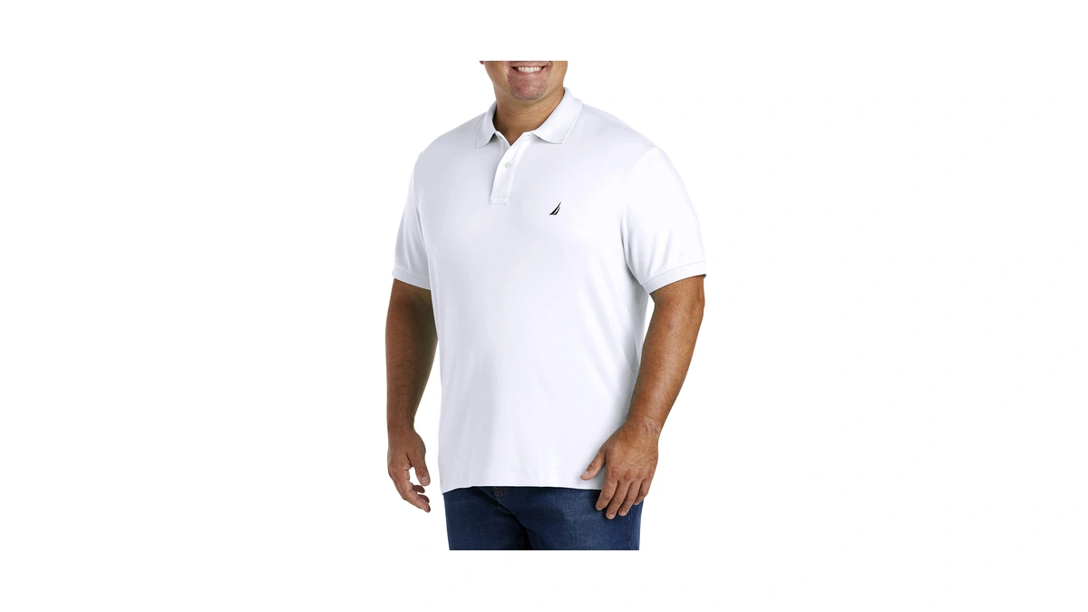Nautica Men's Classic Fit Short Sleeve Dual Tipped Collar Polo