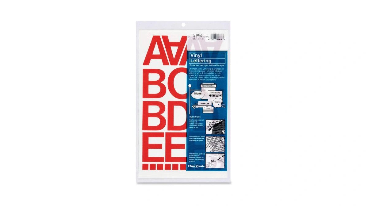 Chartpak Vinyl Helvetica Style Letters Letter & Number, 2 Inches