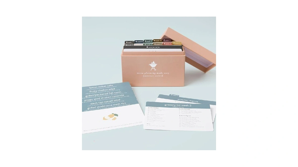 Passionate Penny Pincher Meal Planner Recipe Box (summer Menu) Weekly