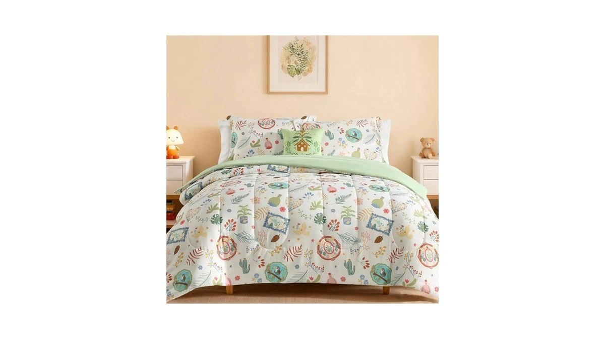 Wink Deer Twin Comforter Set For Girls-3 Pieces Printed Twin