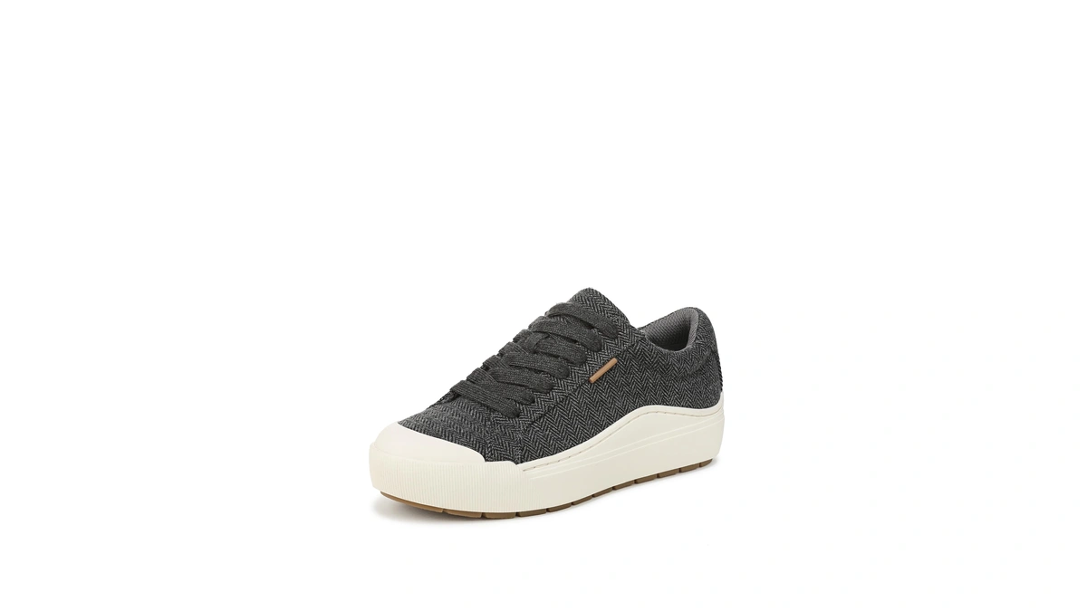 Dr. Scholl's Women's Time Off Sneaker Charcoal Grey Herringbone 9.5