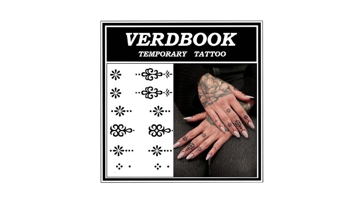 2 Sheets Waterproof Temporary Tattoo Last 7-15 Days, Symmetric Ornament