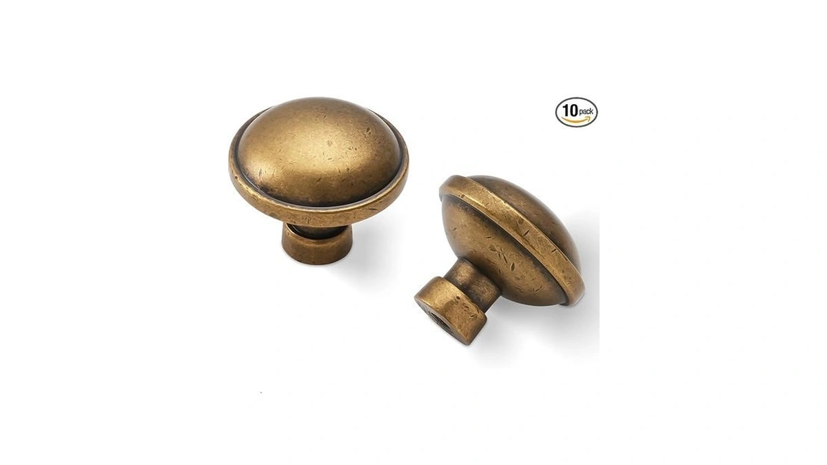 Bukobyhe 10 Pack Kitchen Cabinet Knobs Antique Brass Cabinet Knobs