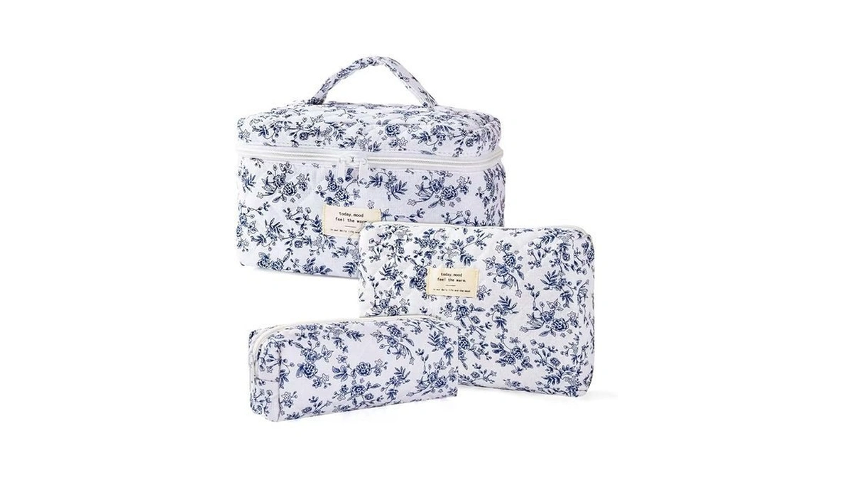 Mzluwm 3pcs Makeup Bag Cute Cosmetic Bags For Women, Large