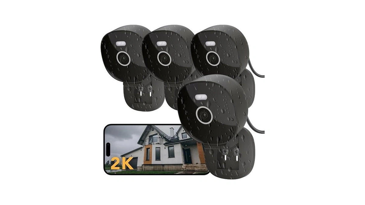 Famviva 2k Wired Security Camera, Indoor/outdoor For Home, Pet, Baby,
