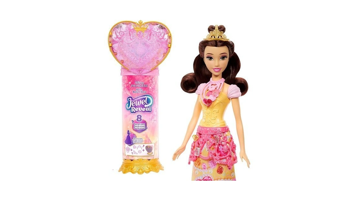 Mattel Disney Princess Belle Fashion Doll & Accessories With 8
