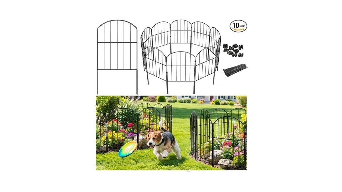 Vancastle Decorative Garden Fence Outdoor, Total 10.5ft (l) X 24in