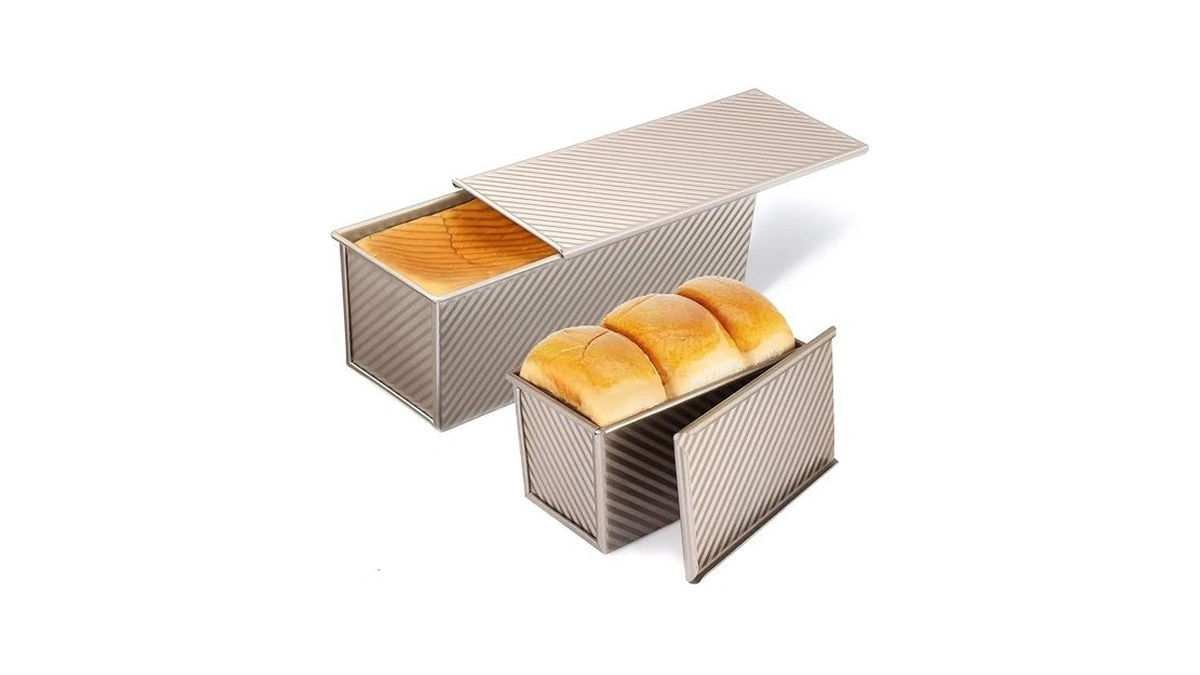 Padele 2 Pack Pullman Loaf Pan With Lid, 13x4 &