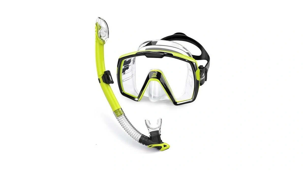 Freela Adult Dry Snorkel Set Scuba Diving Mask With Nose
