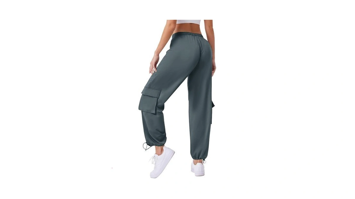 Women's Cargo Pants Water Resistant Lightweight Drawstring Hiking Joggers Base