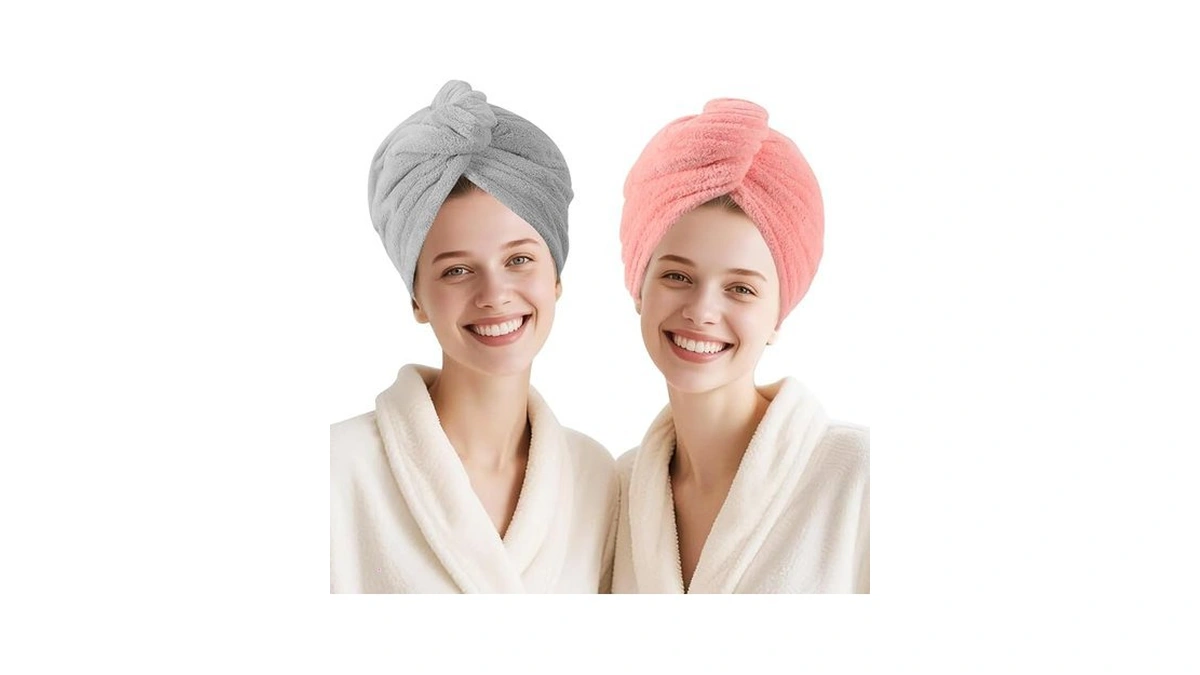 Agkxhdec 2 Packs Single Layer Microfiber Hair Drying Towel Wrap
