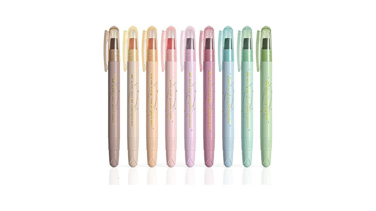 Wemate Bible Highlighters No Bleed, 9pcs Gel Highlighters Set
