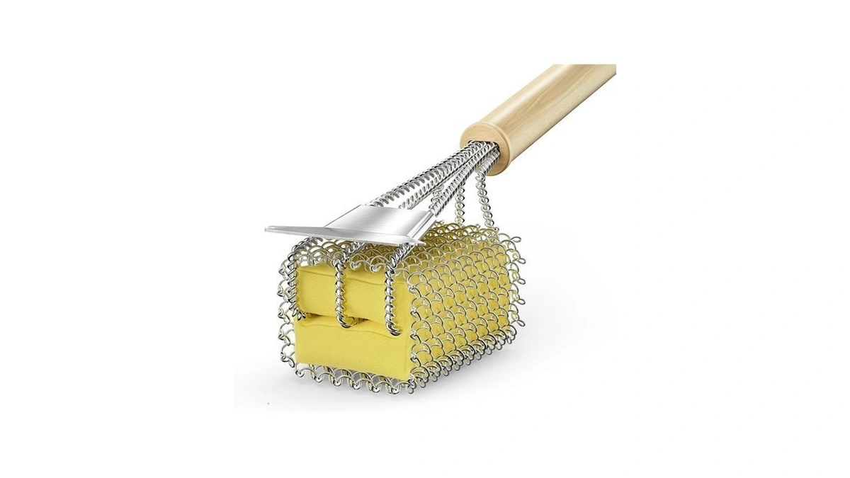 House Again Bristle-free Grill Brush With Scraper - Safe Steam