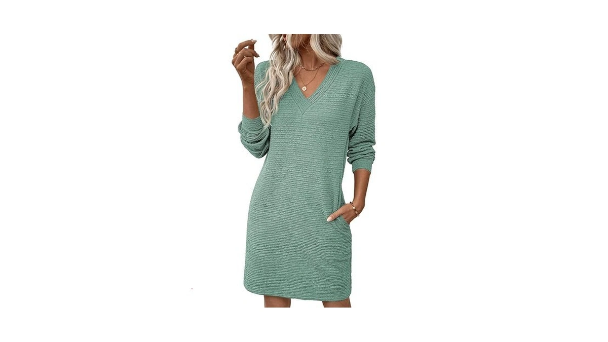 Evaless Womens Fall Dresses 2026 Long Sleeve V Neck Casual