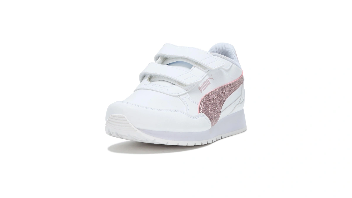 Puma Unisex-child St Runner Hook And Loop, Puma White-copper Rose-rose
