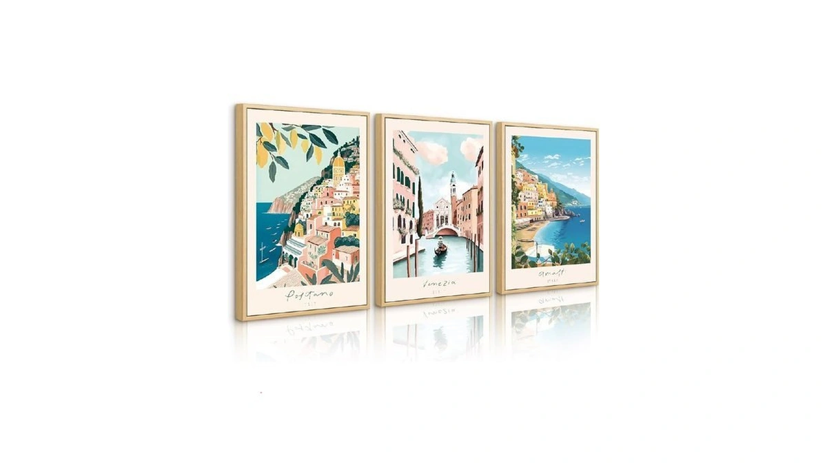 Italy Amalfi Coast Wall Art Italian City Canvas Wall Decor