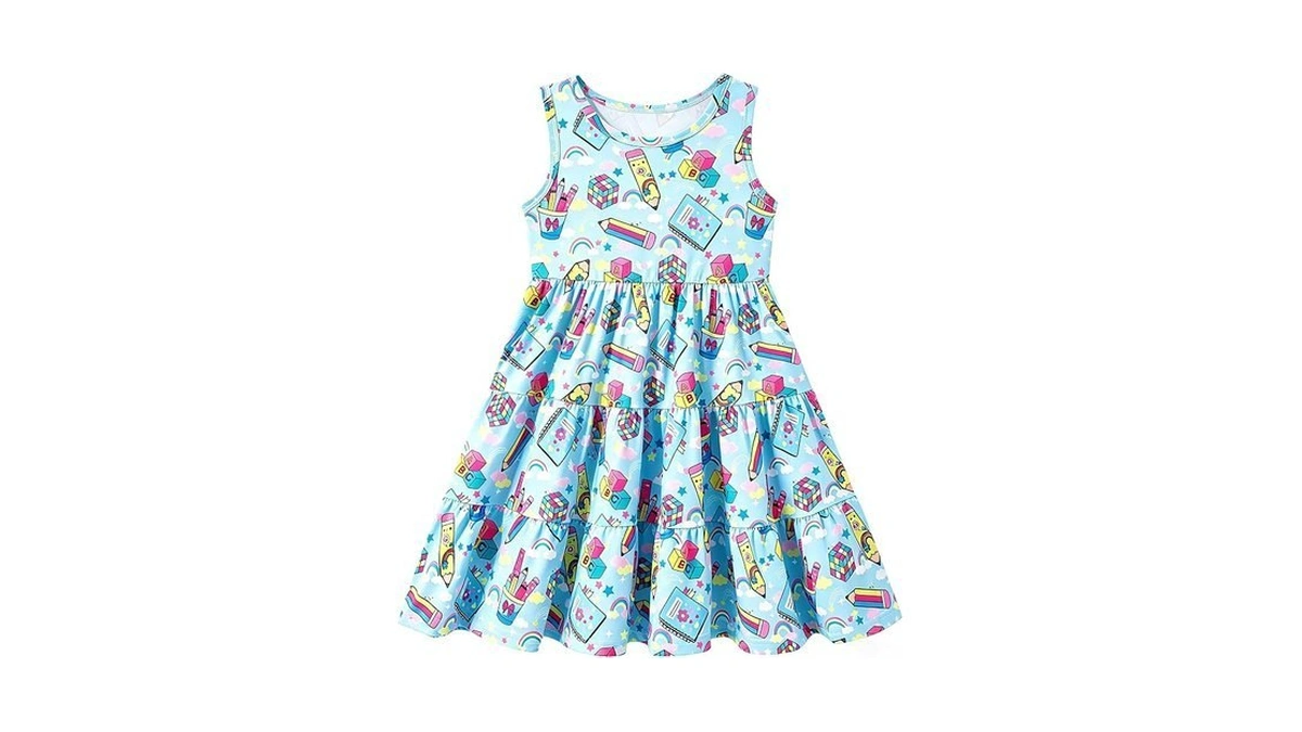 Lovekider Little Girls Back To School Dress 5t Colorful Stationery