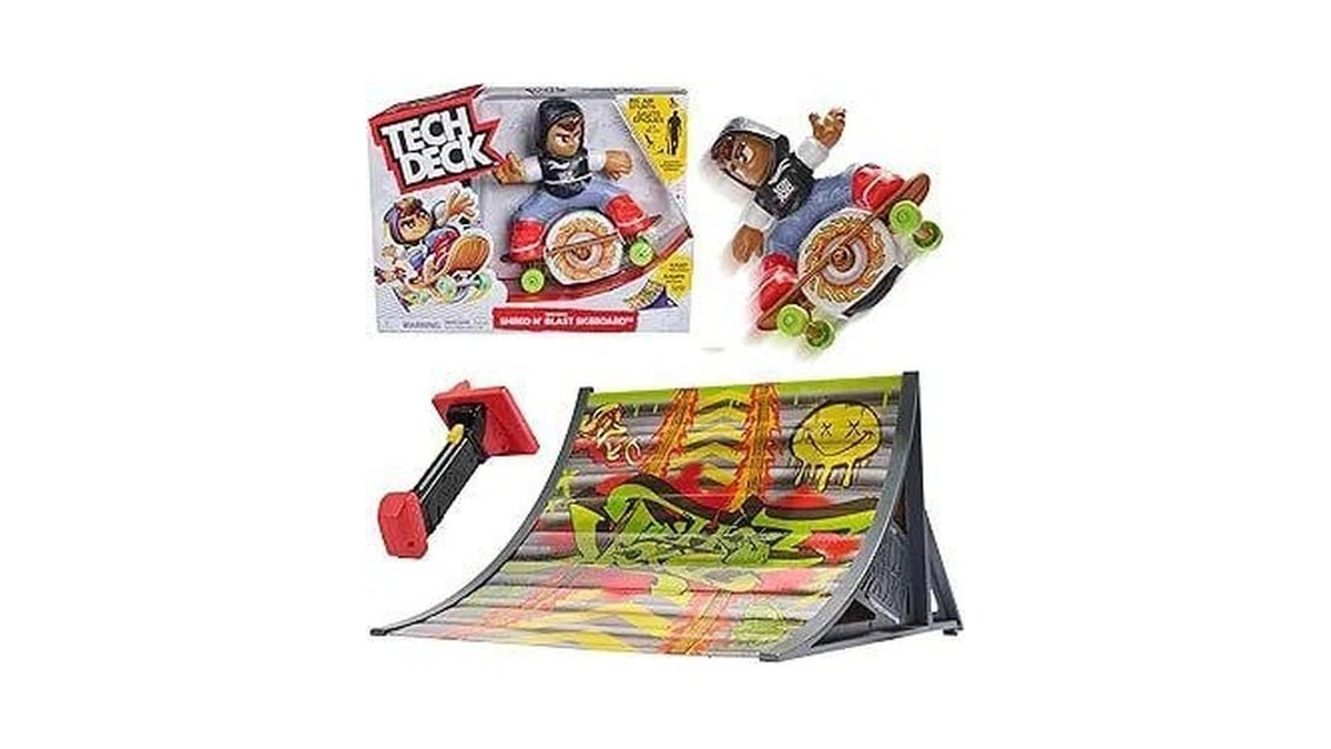 Tech Deck Shred N' Blast Sk8board, Motorized Finger Skateboard Toy