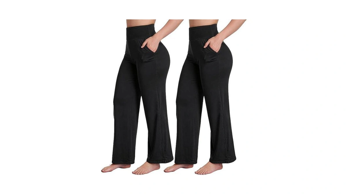 Splashgrip 2 Pack Women's Wide Leg Pants Yoga Pants With