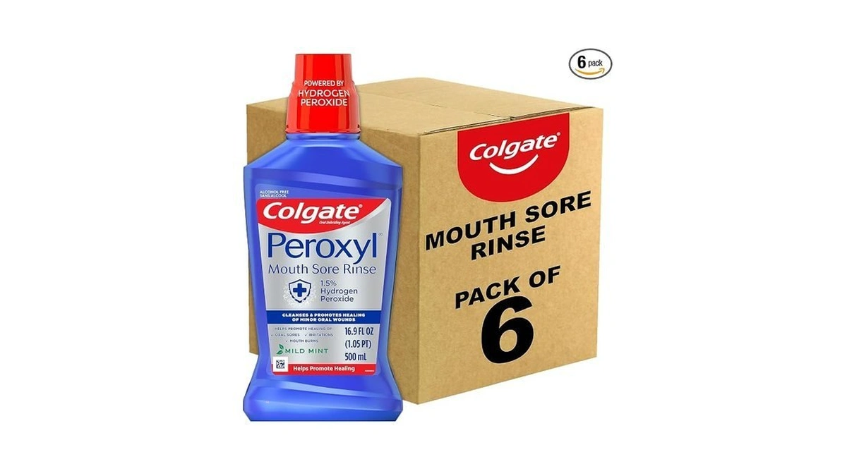 Colgate Peroxyl Antiseptic Mouthwash And Mouth Sore Rinse, 1.5% Hydrogen
