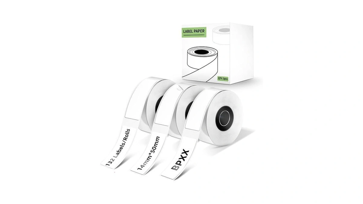 3 Rolls Label Maker Tape,14 X 50mm（0.55"×1.97"） Label Printer Paper,