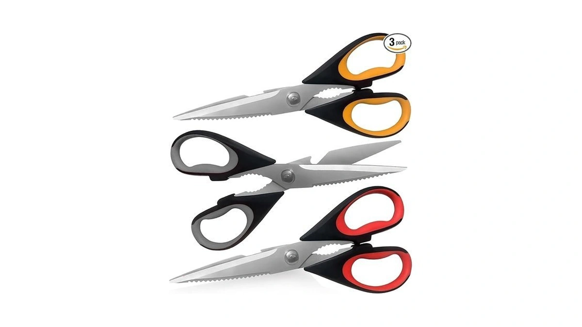 3 Pack Kitchen Scissors, Heavy Duty Kitchen Shears With Serrated