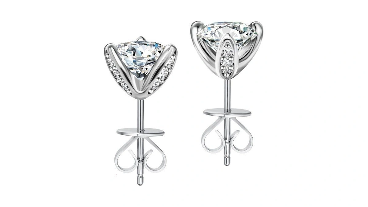 Moissanite Earrings Studs Sterling Silver Stud Earrings Hypoallergenic Aretes Earring