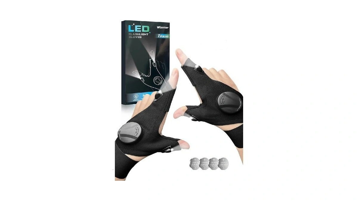 Wizstar Led Flashlight Gloves, Gifts For Men Boyfriend Him Husband,