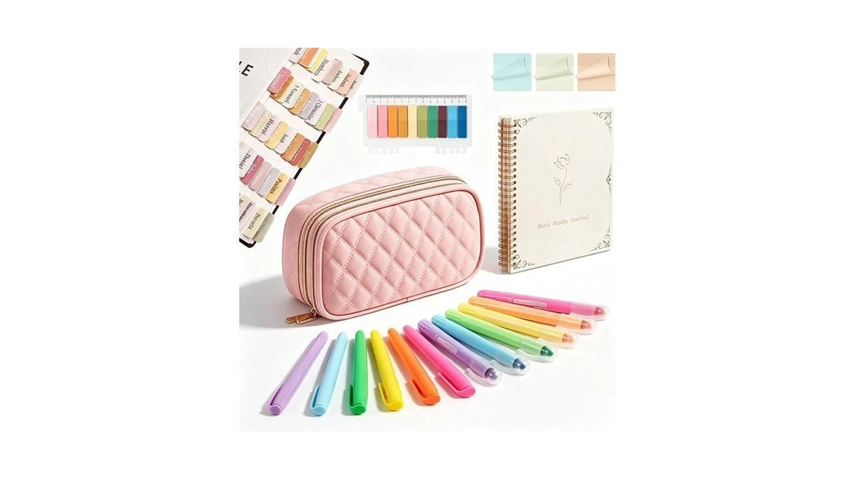 Bellahold Bible Study Kit For Women, Highlighters Tabs & Storage