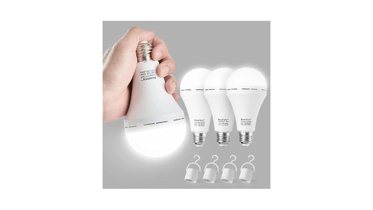 Reveforly Rechargeable Emergency Light Bulb For Power Outage, Battery Backup