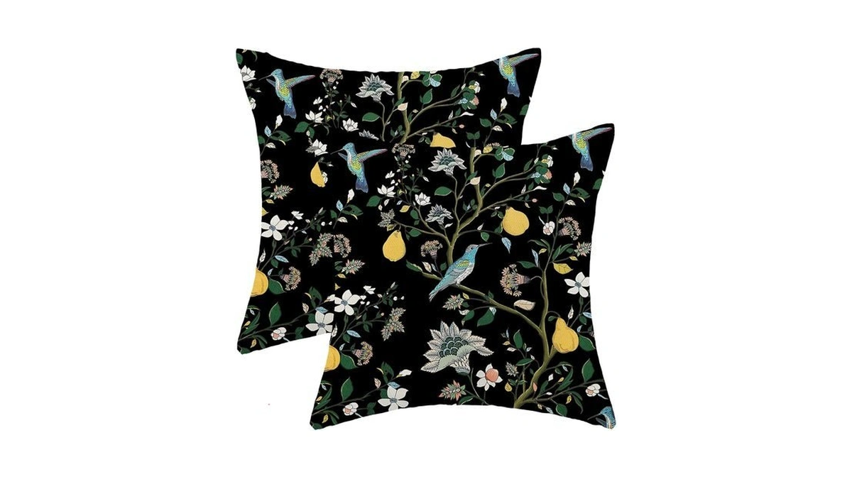 Sorktse Vintage Black Floral Pillow Covers 18x18 Inch Set Of