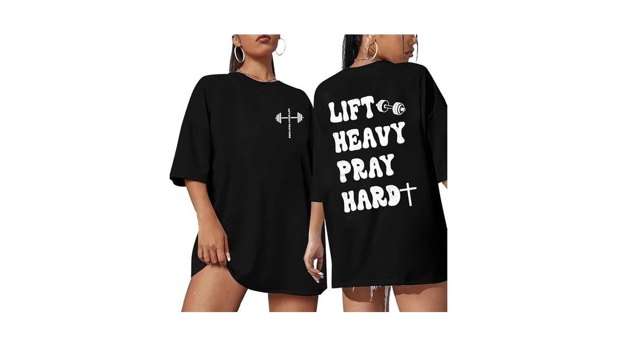 Funny Workout Gym Shirts For Women Oversized Be Happy Lift