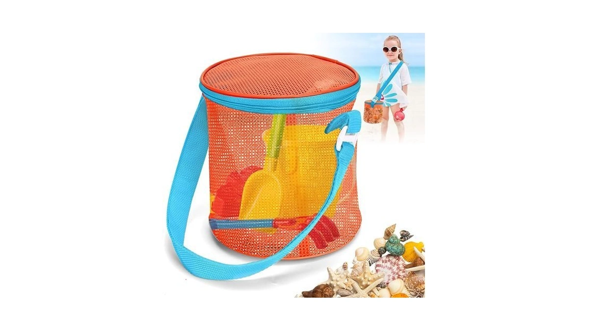 Vodolo Sea Shell Bags For Beach,large Mesh Seashell Holder For