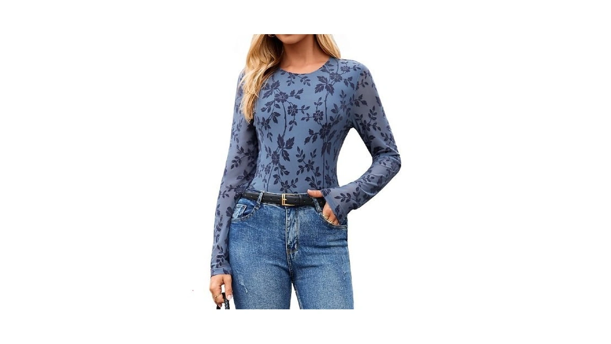 Glamaker Womens Long Seeve Going Out Tops Fall Trendy Floral