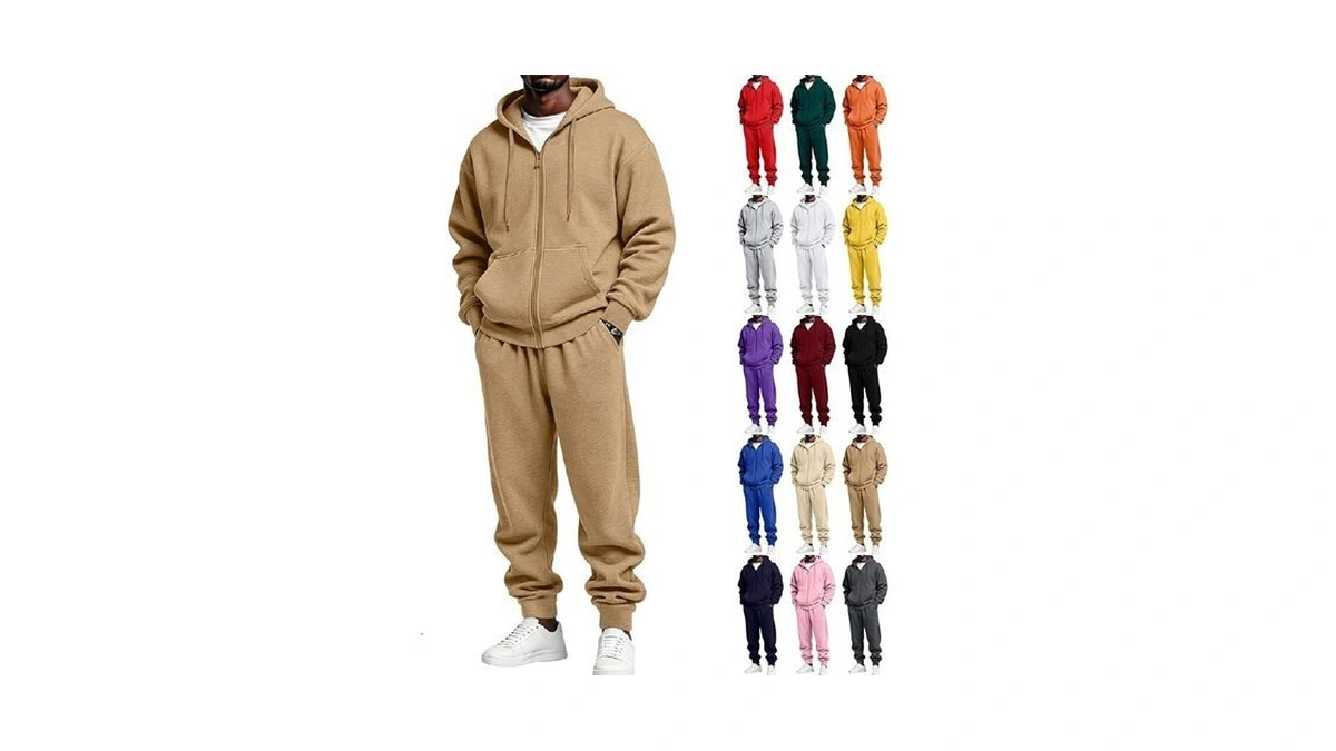 Men Joggers Set Hooded Sweatshirt Baggy Sweatpants Jogger Sweatsuit