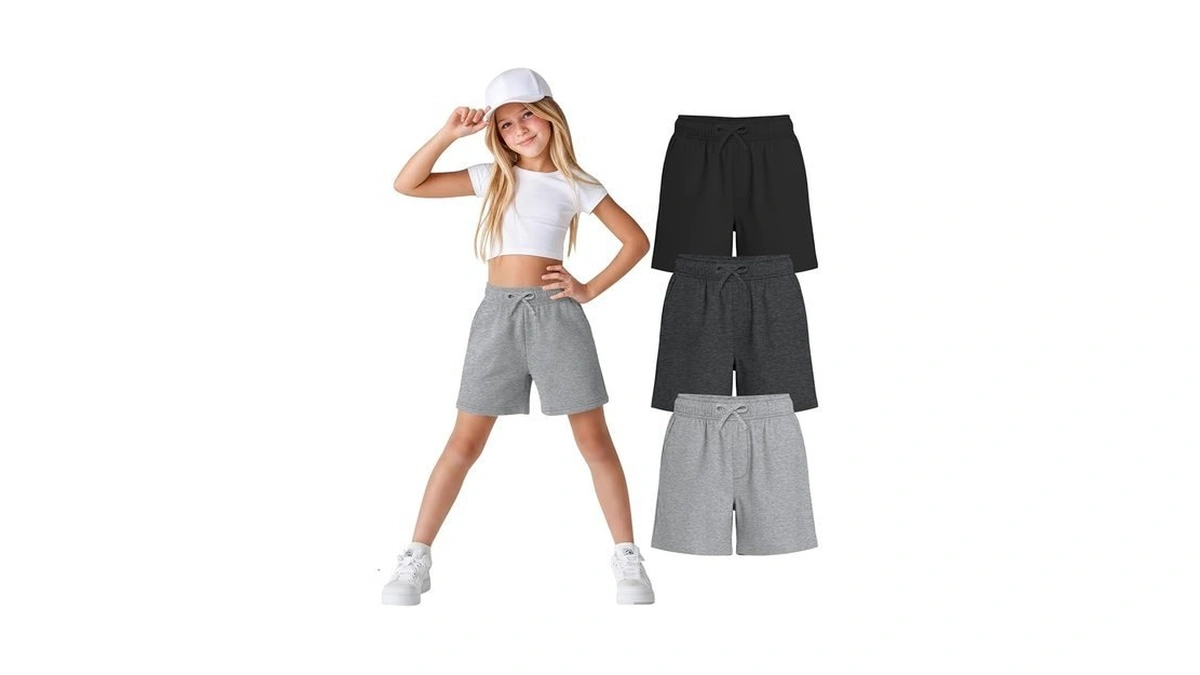 Lessonzoo 3 Pack Girls' Shorts Wide Leg Summer Athletic Sweatshorts