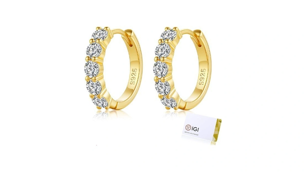 Moosea Moissanite Hoop Earrings, Anniversary Birthday Gifts For Women