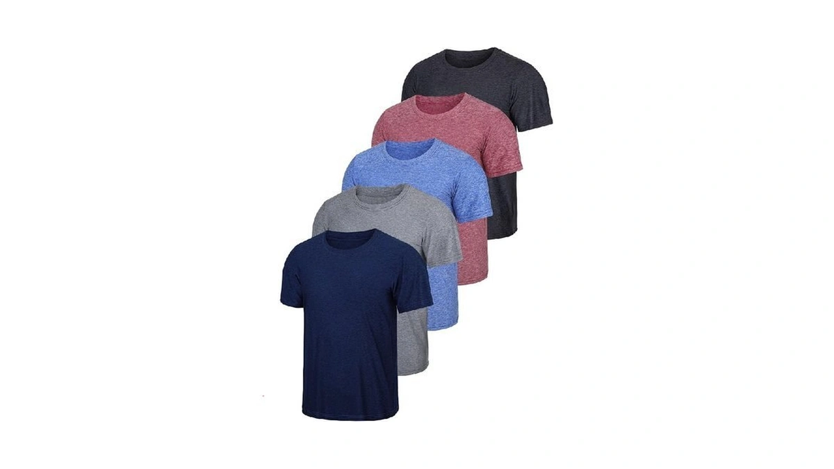 Jorhig 5 Pack Boys Shirts Youth Athletic Dry-fit T-shirt Short