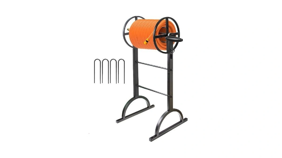 Garden Hose Reel,upgrade Garden Hose Holder,outside Heavy Duty Metal Freestanding