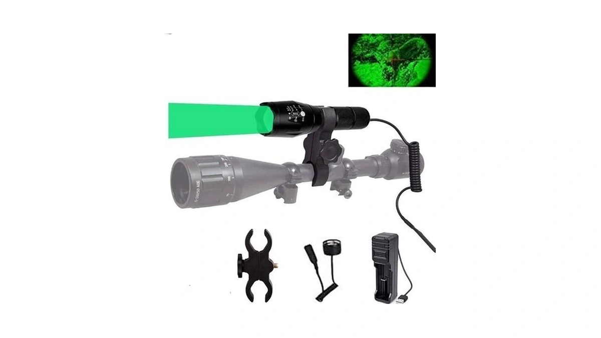 Xlentgen Green Light Led Hunting Flashlight 300 Yard Long Range