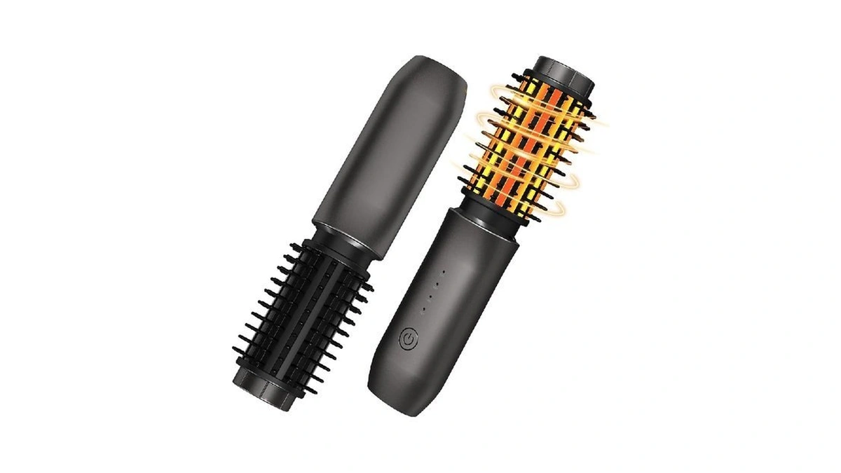 Dongxw Cordless Hot Brush - Travel Portable Hair Straightener Brush,