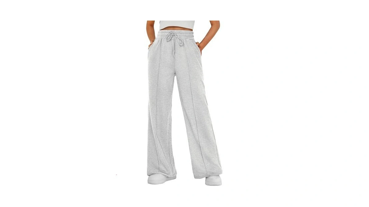 Automet Womens Wide Leg Sweatpants Baggy Fall Lounge Sweat Pants